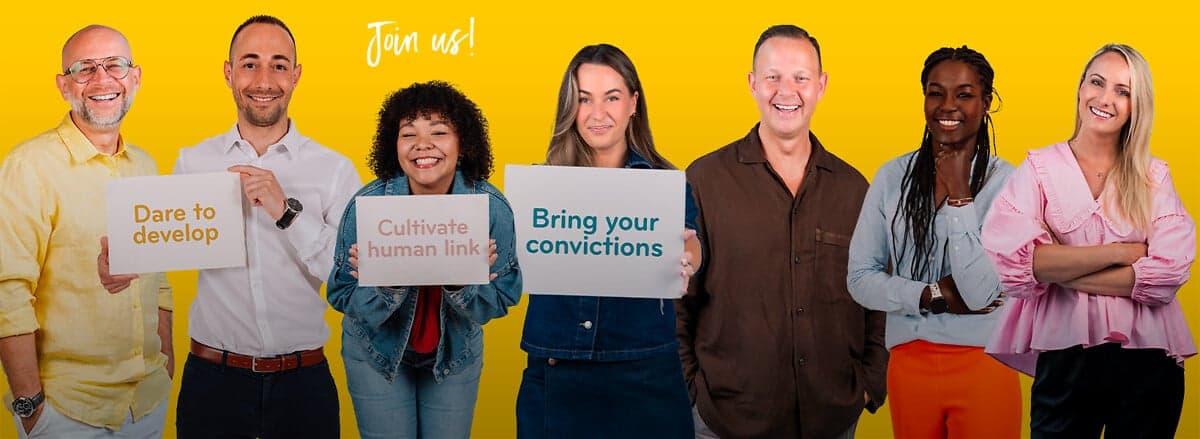 Group of people with ‘Our talents’ headline