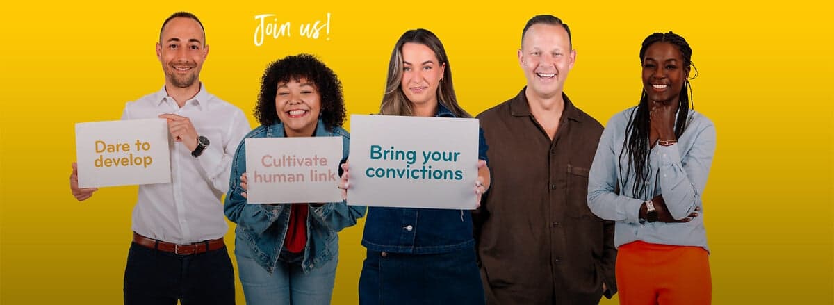 Group of people with ‘Our talents’ headline