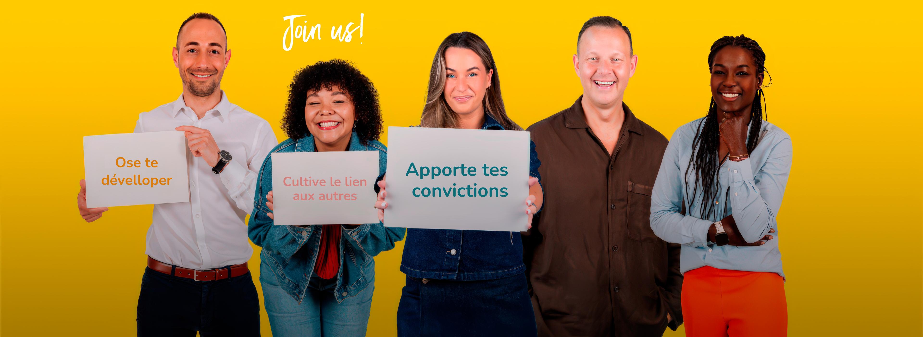 Group of people with ‘Our talents’ headline